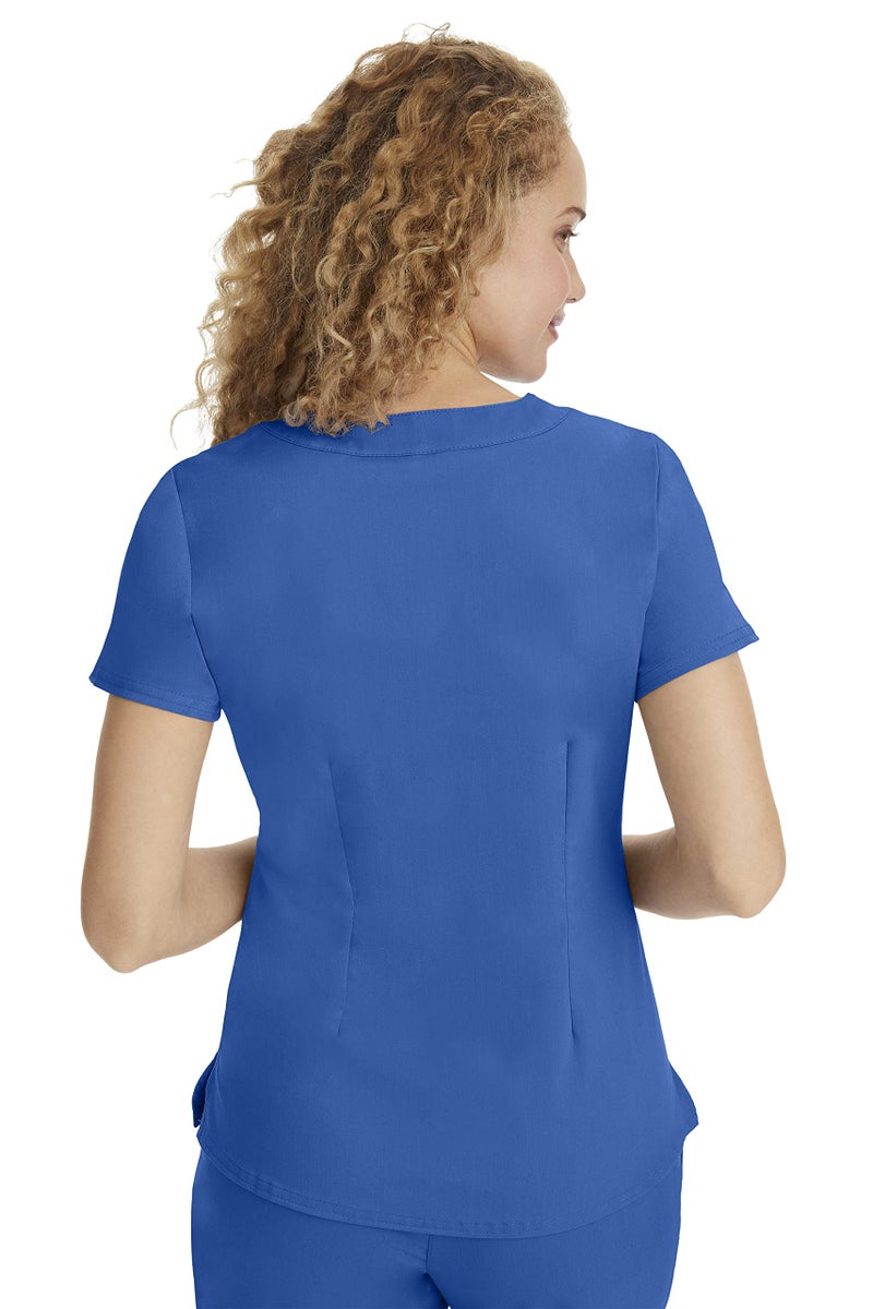Healing Hands Scrubs for Women Y-Neck Jane Modern Fit, Triple Stitch Detail, 2 Pockets, 2-Way Stretch & Shirttail Hem - 2167, S, Royal - Image 2